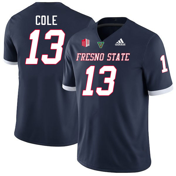 Fresno State Bulldogs #13 Cam Cole College Football Jerseys Stitched-Navy